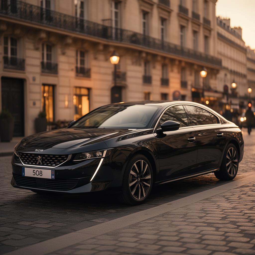 Berline Peugeot 508 noire — chauffeur privé Paris gamme Standard Élysée DRIVE